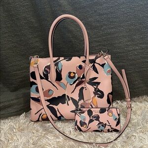Kate Spade Blush Floral Bag and Wallet Set